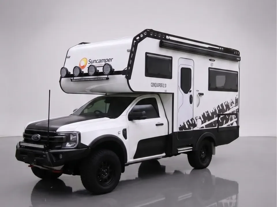 Suncamper Sherwood Conqueror 2.0 showroom presentation