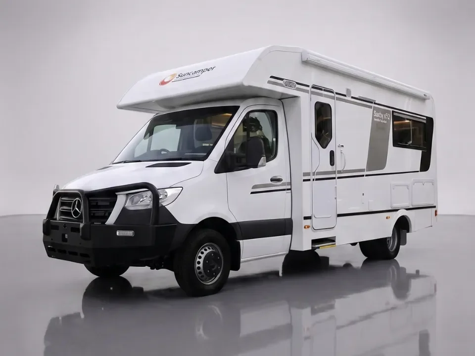 Suncamper Saxby X-2 motorhome — interior studio shot