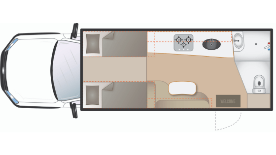 Sherwood T-Series Floor Plan - Single Beds